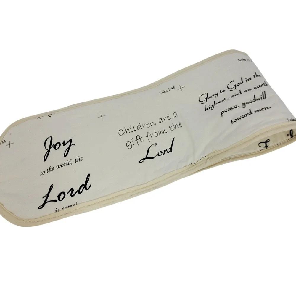 Religious Bible Verse Double Oven Mitt Cream Black Scripture Quotes Long Glove